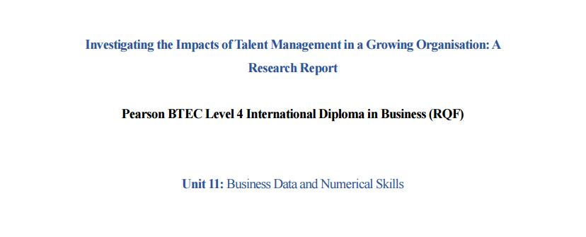Investigating the Impacts of Talent Management in a Growing Organisation